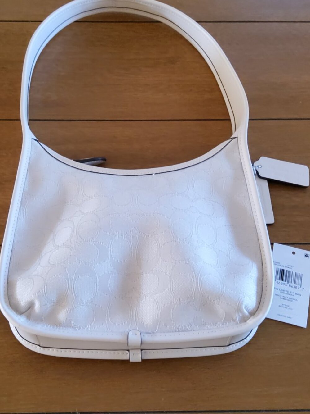 New with Tags Signature Curve Zip Bag in Cloud/Chalk
